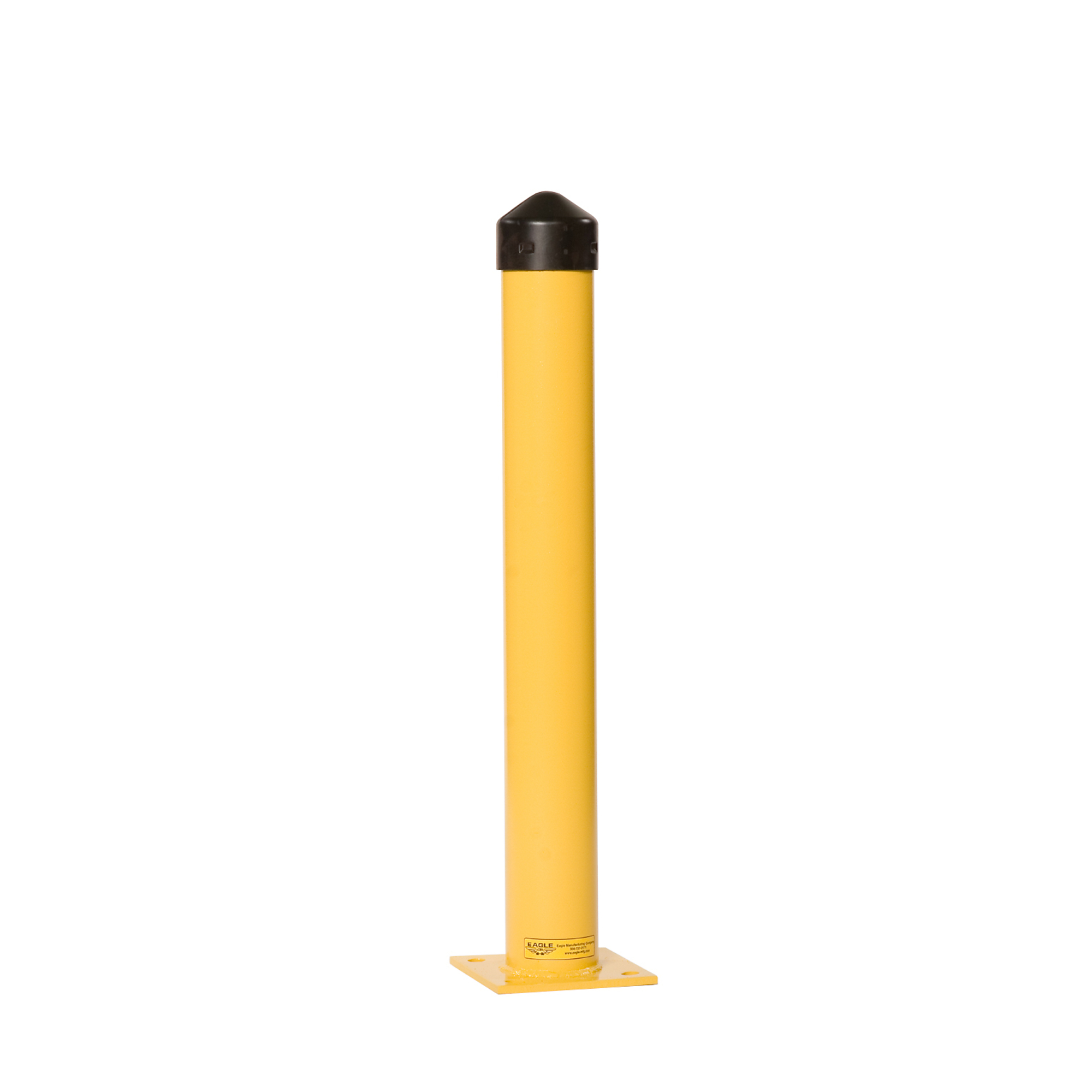 Eagle Round Steel Bollard Post — 4in. x 24in., 1/4in. Thick, Safety Yellow, Model# 1742